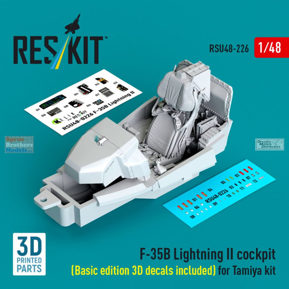 RESRSU480226U 1:48 ResKit F-35B Lightning II Cockpit Set Basic Edition (TAM kit)