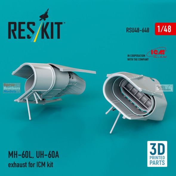 RESRSU480648U 1:48 ResKit UH-60A MH-60L Blackhawk Exhaust Set (ICM kit)
