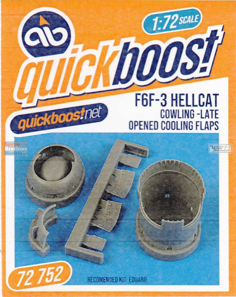 QBT72752 1:72 Quickboost F6F-3 Hellcat Cowling Late with Opened Cooling Flaps (EDU kit)