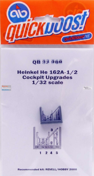 QBT32368 1:32 Quickboost He162A-1/2 Cockpit Upgrades (REV/H2K kit)