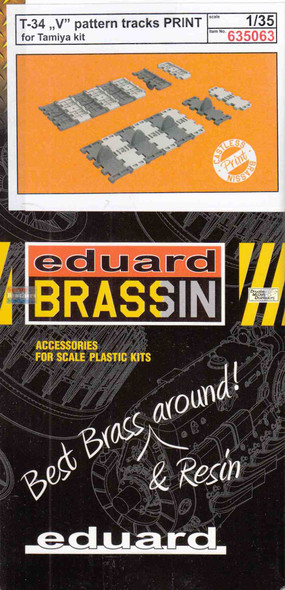 EDU635063 1:35 Eduard Brassin T-34 V Pattern Workable Track Set (TAM kit)