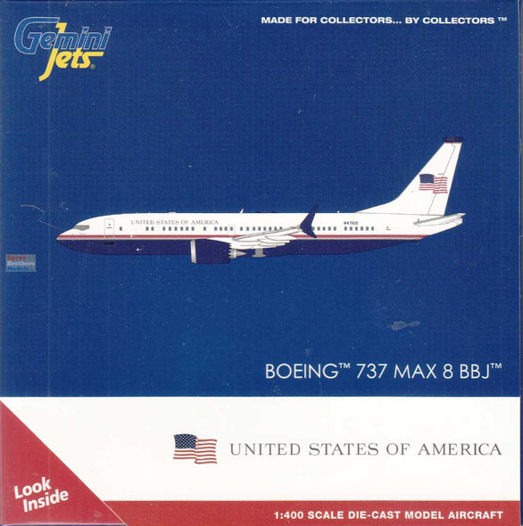 GEMGJ2420 1:400 Gemini Jets US Air Force B737 Max 8 BBJ Reg #N471US (pre-painted/pre-built)