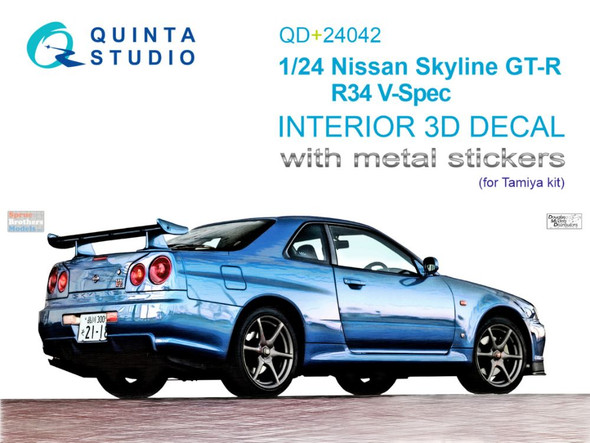 QTSQD24042R 1:24 Quinta Studio 3D Decal  -  Nissan Skyline GT-R R34 V-Spec (TAM kit)