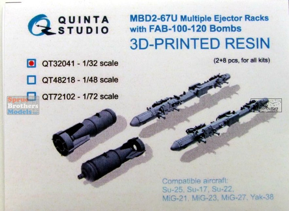 QTSQT32041 1:32 Quinta Studio MBD2-67U Multiple Ejector Racks with FAB-100-120 Bombs