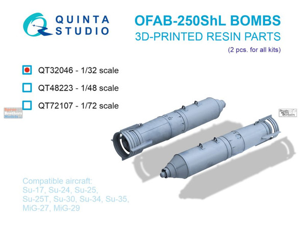 QTSQT32046 1:32 Quinta Studio OFAB-250ShL Bomb Set