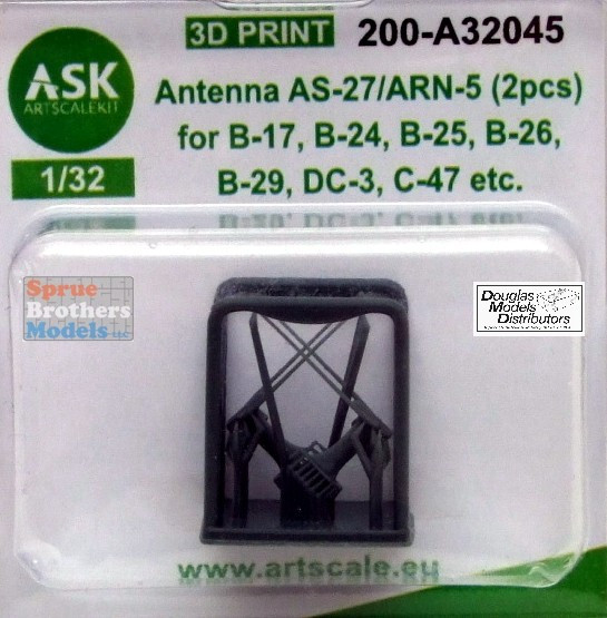 ASKA32045 1:32 ASK/Art Scale AS-27 / ARN-5 Antenna Set (for B-17 B-24 B-25 B-26 B-29 DC-3 C-47)