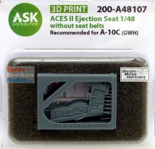 ASKA48107 1:48 ASK/Art Scale Aces II Ejection Seat Set without Seatbelts for A-10C Thunderbolt II (GWH kit)