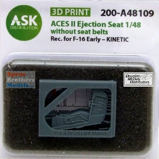 ASKA48109 1:48 ASK/Art Scale Aces II Ejection Seat Set without Seatbelts for Early F-16 Falcon (KIN kit)