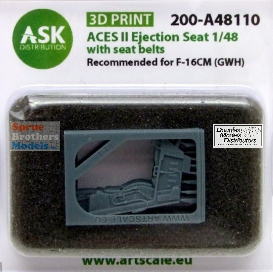 ASKA48110 1:48 ASK/Art Scale Aces II Ejection Seat Set with Seatbelts for F-16CM Falcon (GWH kit)