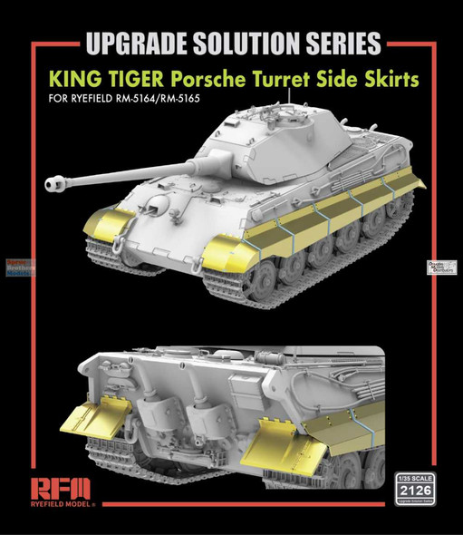RFMRM2126 1:35 Rye Field Model King Tiger Porsche Side Skirts Set (RFM kit)