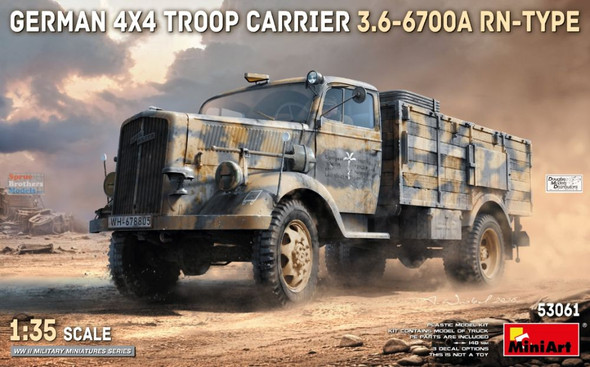 MIA53061 1:35 Miniart German 4x4 Troop Carrier 3.6-6700A RN-Type