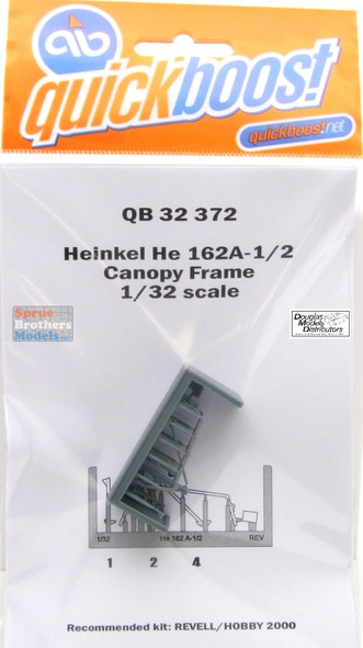 QBT32372 1:32 Quickboost He162A-1/2 Canopy Frame (REV/H2K kit)