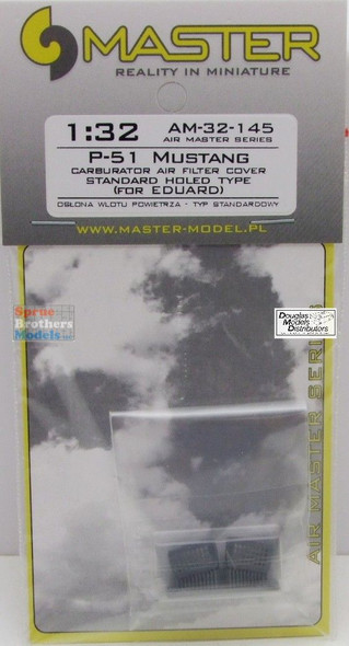 MASAM32145 1:32 Master Model P-51 Mustang Carburator Air Filter Cover Standard Holed Type (EDU kit)