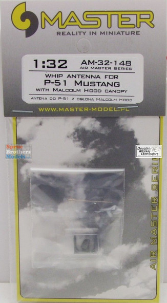 MASAM32148 1:32 Master Model Whip Antenna for P-51 Mustang with Malcolm Hood Canopy