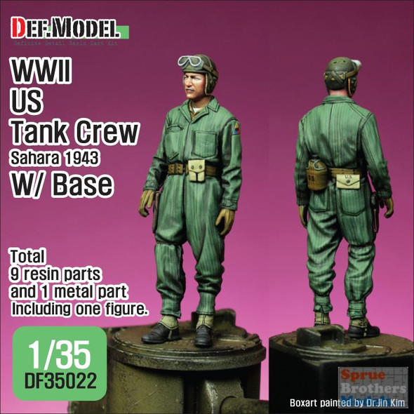 DEFDF35022 1:35 DEF Model Figures - WW2 US Tank Crew Sahara 1943 with Base