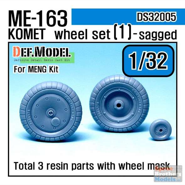 DEFDS32005 1:32 DEF Model Me 163 Komet Sagged Wheel Set #1 (MNG kit)