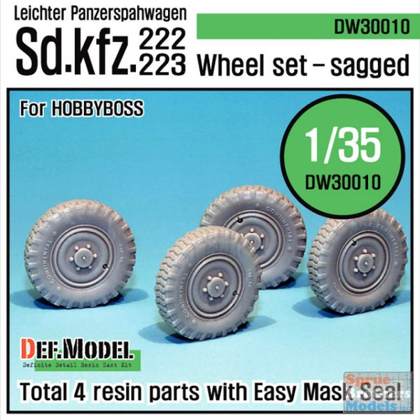 DEFDW30010 1:35 DEF Model Sd.Kfz.222/223 Sagged Wheel Set (HBS kit)