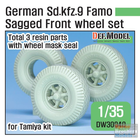 DEFDW30040 1:35 DEF Model German Sd.Kfz.9 FAMO Sagged Front Wheel Set (TAM kit)