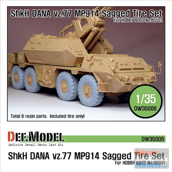 DEFDW35006 1:35 DEF Model ShKH DANA Vz.77 MP914 Sagged Wheel Set (HBS kit) #DW35006