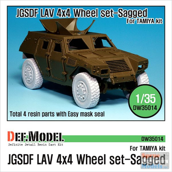 DEFDW35014 1:35 DEF Model JGSDF LAV 4x4 Sagged Wheel Set (TAM kit) #DW35014