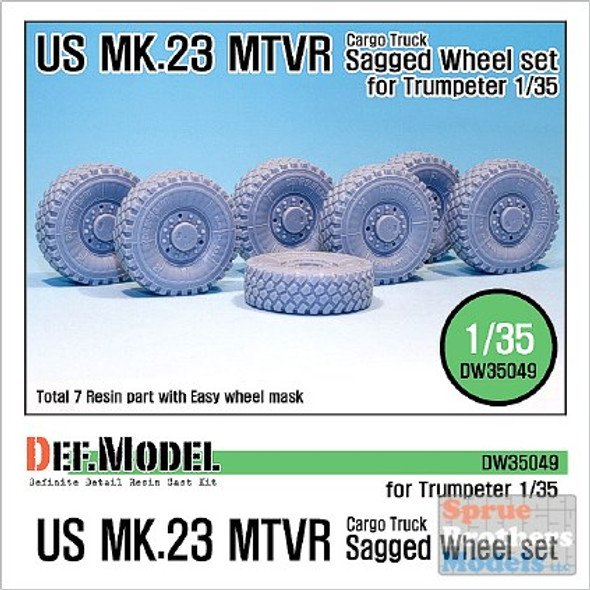 DEFDW35049 1:35 DEF Model US MK.23 MTVR Cargo Truck Sagged Wheel Set (TRP kit)