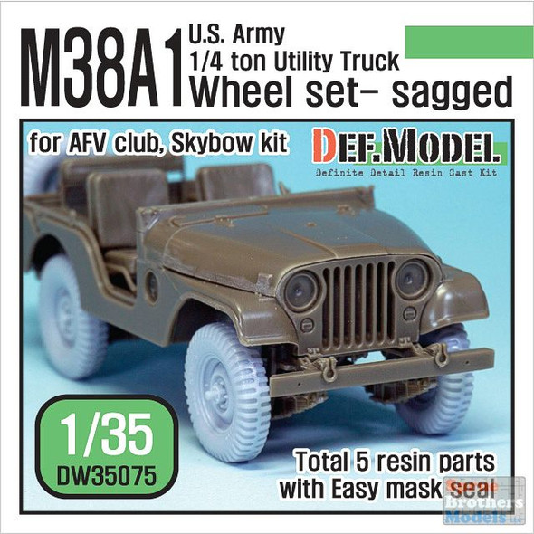 DEFDW35075 1:35 DEF Model M38A1 US Army 1/4-ton Utility Truck Sagged Wheel Set (AFV kit)