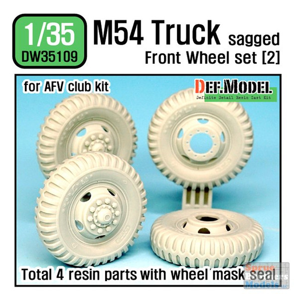 DEFDW35109 1:35 DEF Model M54 Truck Sagged Front Wheel Set Military Version (AFV kit)