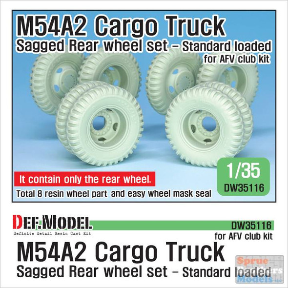DEFDW35116 1:35 DEF Model US M54A2 Cargo Truck Sagged Rear Wheel Set [standard loaded] (AFV kit)