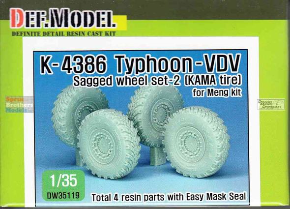 DEFDW35119 1:35 DEF Model K-4386 Typhoon VDV Sagged Wheel Set Kama Tires (MNG kit)