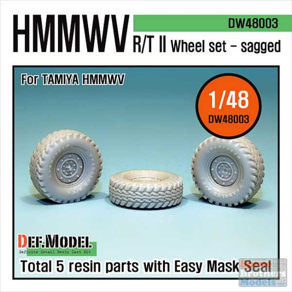 DEFDW48003 1:48 DEF Model HMMWV R/T II Sagged Wheel Set (TAM kit)