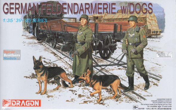 DML6098 1:35 Dragon German Feldenarmerie with Dogs Figure Set
