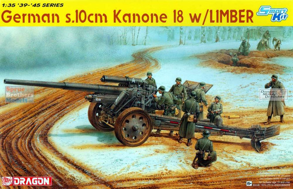 DML6411 1:35 Dragon German s.10cm Kanone 18 w/ Limber ~Smart Kit