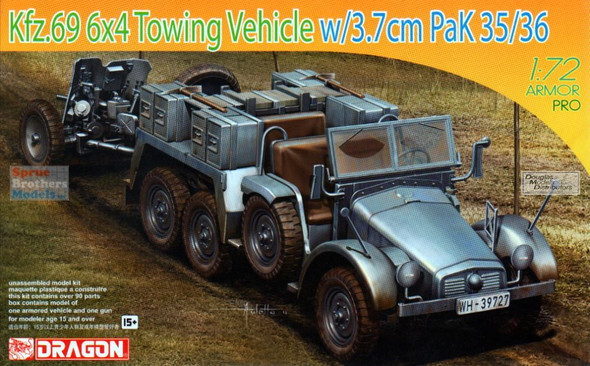 DML7419 1:72 Dragon Kfz.69 6x4 Towing Vehicle & 3.7cm PaK 35/36