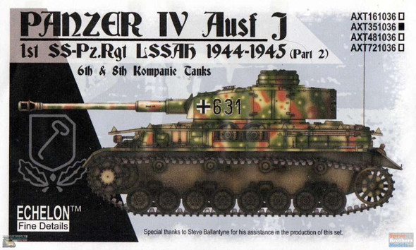 ECH351036 1:35 Echelon Decals - Panzer IV Ausf.J LAH 1944-45 Pt 2