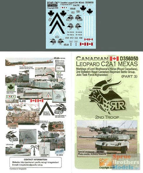 ECH356050 1:35 Echelon Canadian Leopard C2A1 MEXAS Markings (Pt 3) #356050