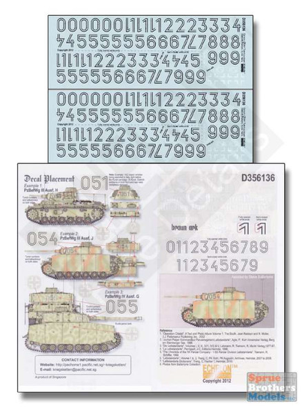 ECH356136 1:35 Echelon Generic LSSAH Turret Numbers - Medium Panzers - Kursk 1943