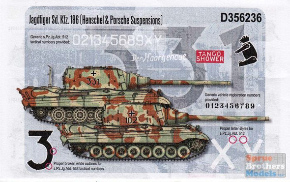 ECH356236 1:35 Echelon Jagdtiger Sd.Kfz. 186 (Henschel & Porsche Suspensions)