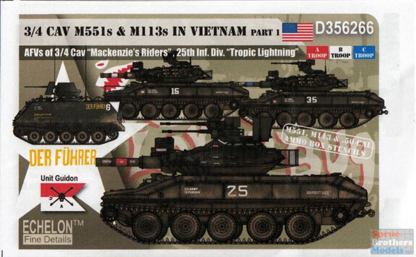 ECH356266 1:35 Echelon 3/4 CAV M551s Sheridans & M113s in Vietnam Part 1