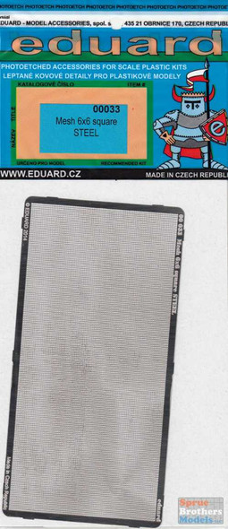 EDU00033 Eduard PE - Mesh 6x6 Square STEEL