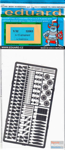 EDU32063 1:32 Eduard PE - A-10 Thunderbolt II Armament Detail Set (TRP kit)
