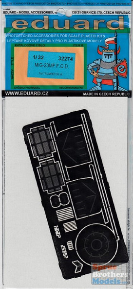 EDU32274 1:32 Eduard PE - MiG-23MF Flogger FOD Cover Set (TRP kit) #32274