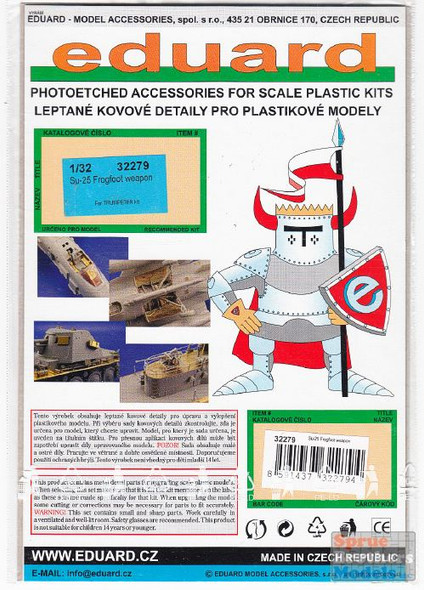 EDU32279 1:32 Eduard  PE - Su-25 Frogfoot Weapons Detail Set (TRP kit) #32279