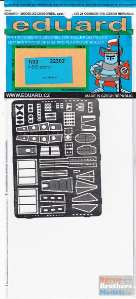 EDU32302 1:32 Eduard PE - P-51D Mustang Exterior Detail Set (TAM kit) #32302