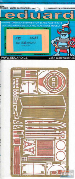 EDU32355 1:32 Eduard PE - Me 163B Exterior Detail Set (MNG kit)