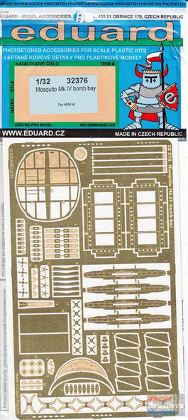 EDU32376 1:32 Eduard PE - Mosquito Mk.IV Bomb Bay Detail Set (HKM kit)