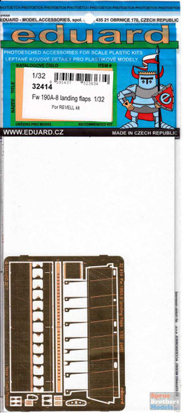 EDU32414 1:32 Eduard PE - Fw 190A-8 Landing Flaps (REV kit)