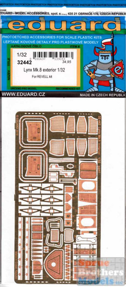 EDU32442 1:32 Eduard PE - Lynx Mk.8 Exterior Detail Set (REV kit)