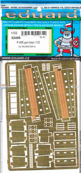 EDU32456 1:32 Eduard PE - P-40E Warhawk Gun Bays Detail Set (TRP kit)