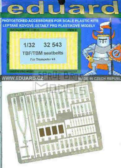 EDU32543 1:32 Eduard Color PE - TBF TBM Avenger Seatbelts (TRP kit) #32543