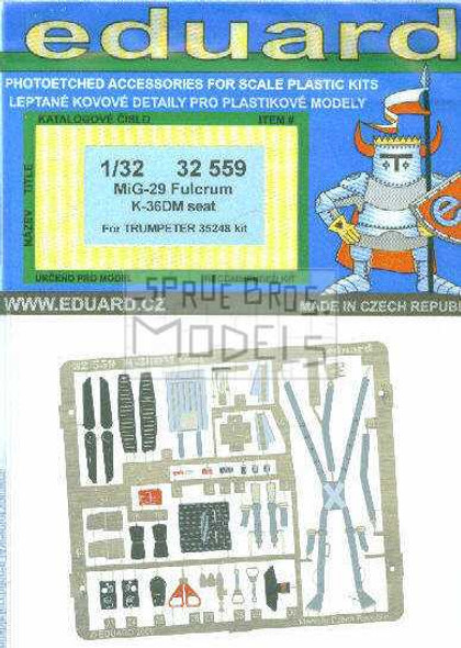 EDU32559 1:32 Eduard Color PE - MiG-29 Fulcrum K-36DM Seat (TRP kit) #32559